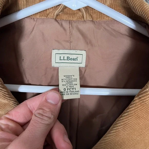 L.L.Bean Womens Corduroy Blazer Jacket Size 4 Regular Brown Cotton‎ - Picture 3 of 8